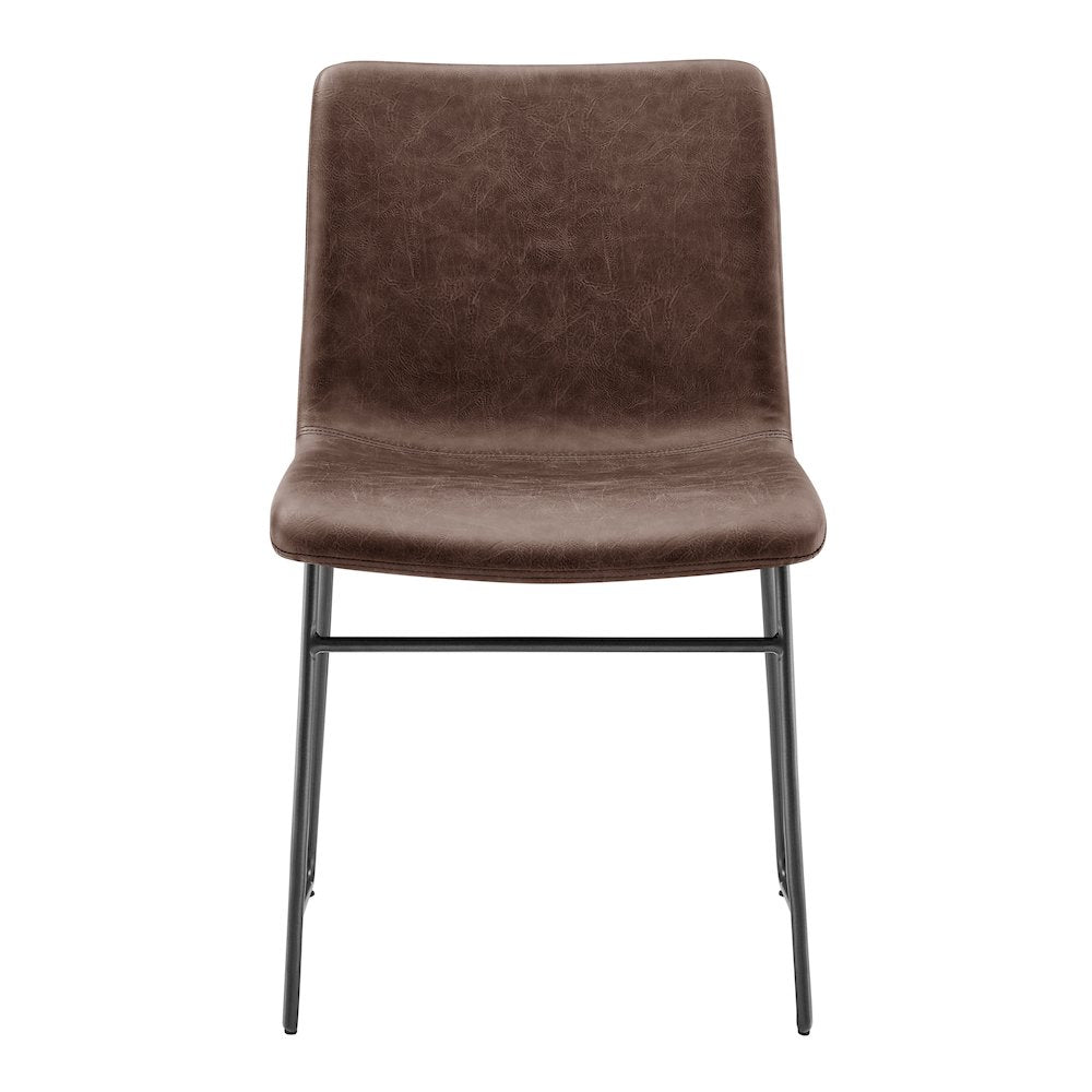 Bruce Faux Leather Dining Side Chair, (Set of 2)