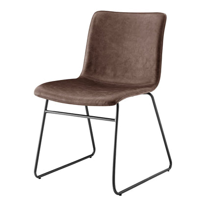 Bruce Faux Leather Dining Side Chair, (Set of 2)
