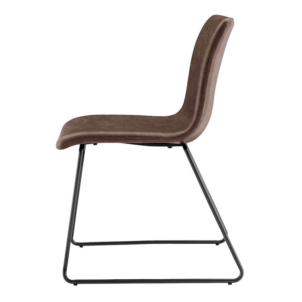 Bruce Faux Leather Dining Side Chair, (Set of 2)