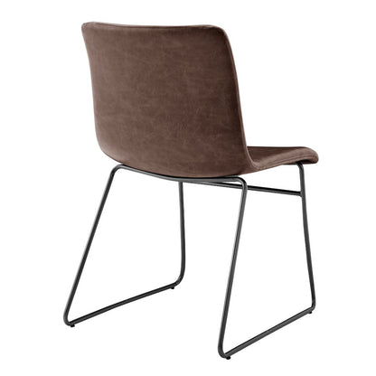 Bruce Faux Leather Dining Side Chair, (Set of 2)