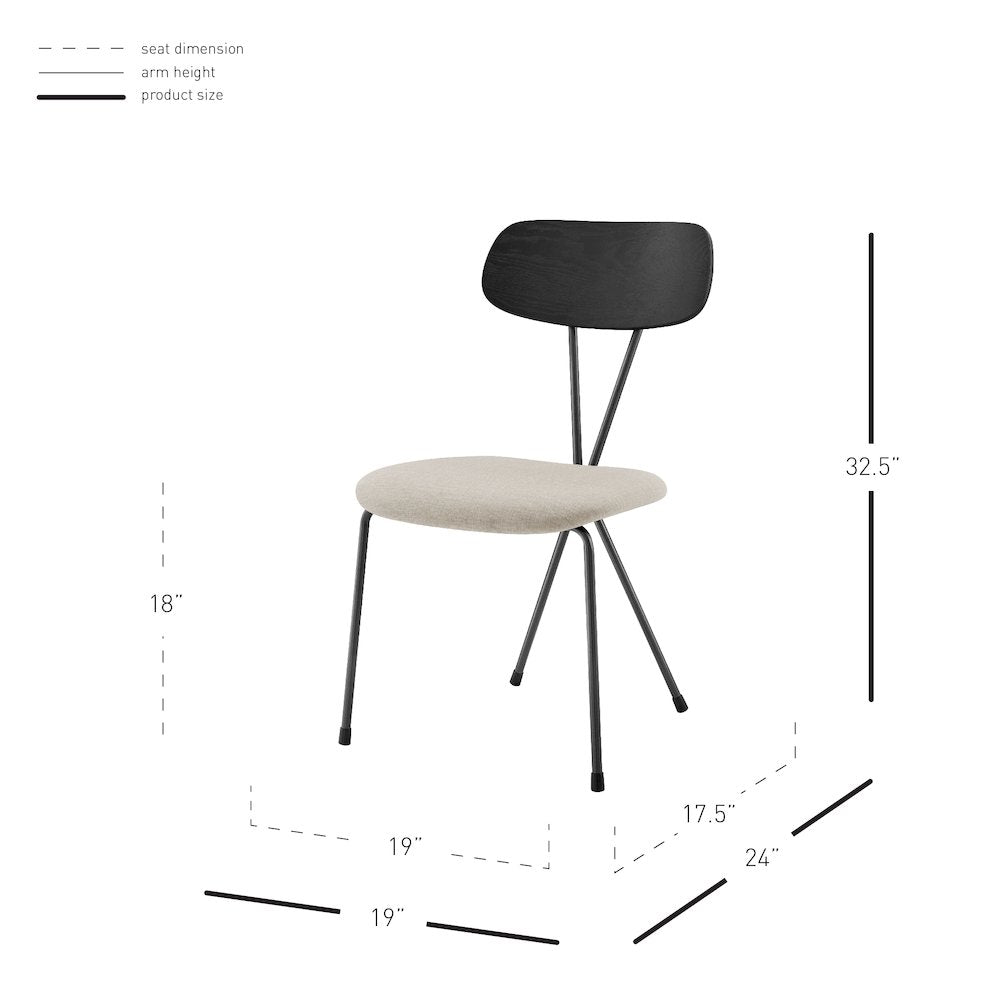 Elise Fabric Dining Side Chair, (Set of 4)
