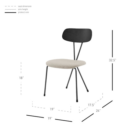 Elise Fabric Dining Side Chair, (Set of 4)