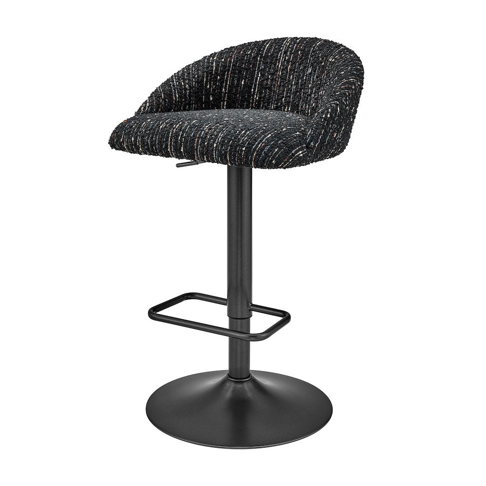Jorrell Boucle Gaslift Swivel Bar Stool, (Set of 2)