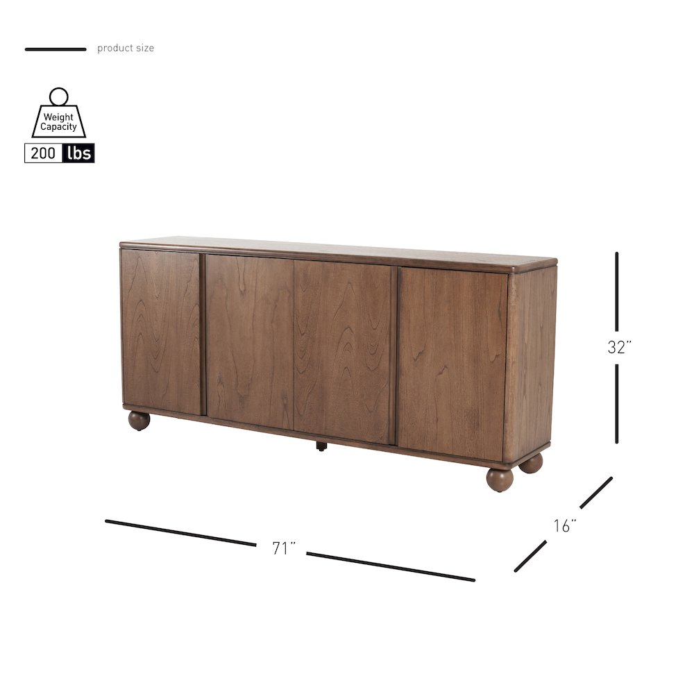 Harlyn 4-Door Buffet - Walnut