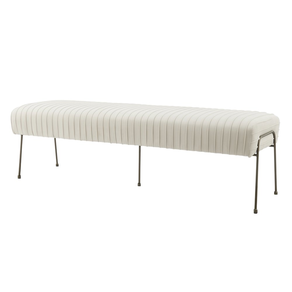 Merritt Velvet Pleated Bench