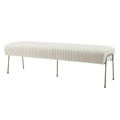 Merritt Velvet Pleated Bench