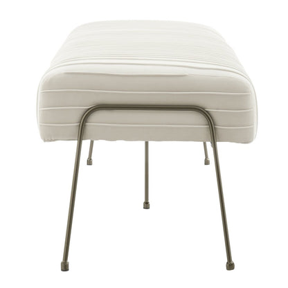 Merritt Velvet Pleated Bench