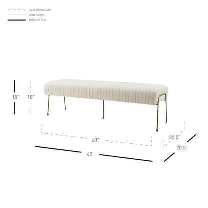 Merritt Velvet Pleated Bench