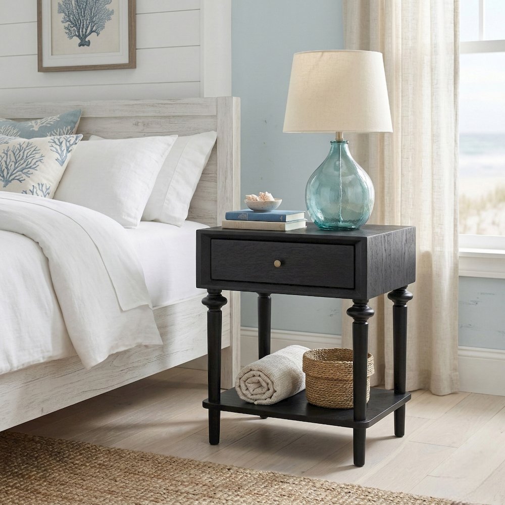 Romilda 1-Drawer Accent Table - Black