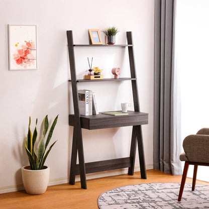 Reeve Stair Desk - 33"W x 15.5"D x 65"H - Charred Black