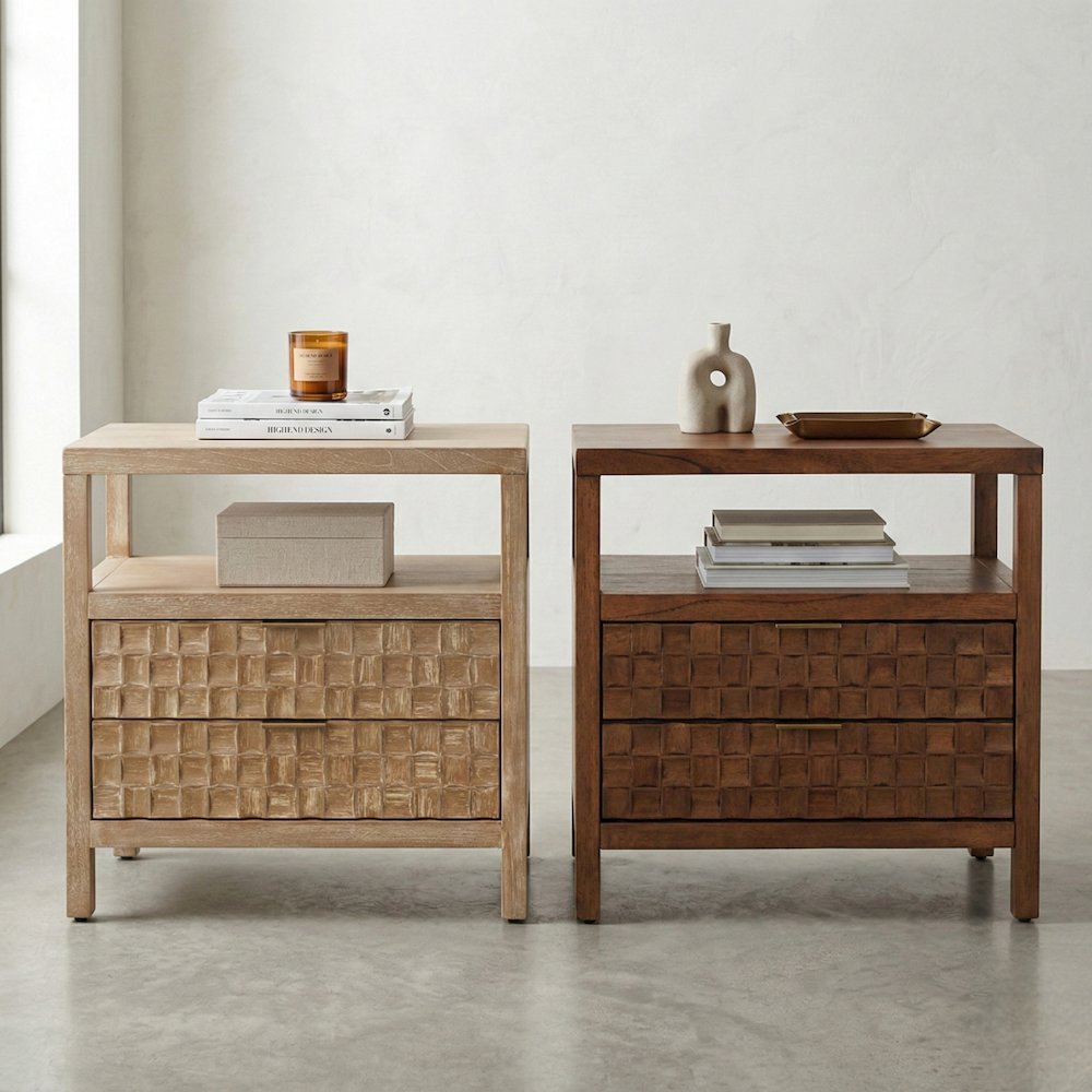 Terrena 2-Drawer Accent Table - Brushed Sand