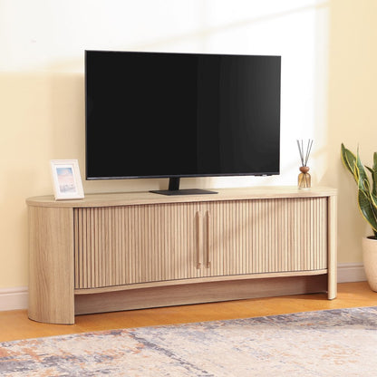 Sicilia Tambour TV Stand - Light Oak