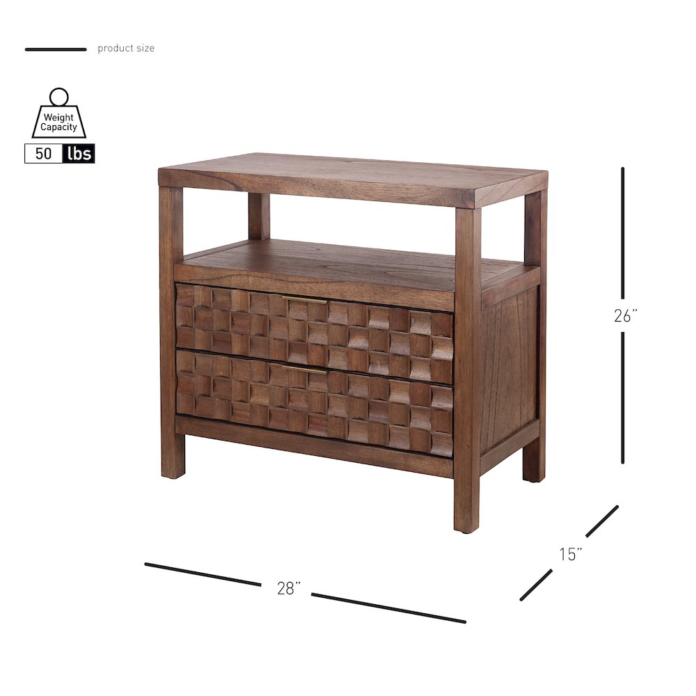 Terrena 2-Drawer Accent Table - Walnut