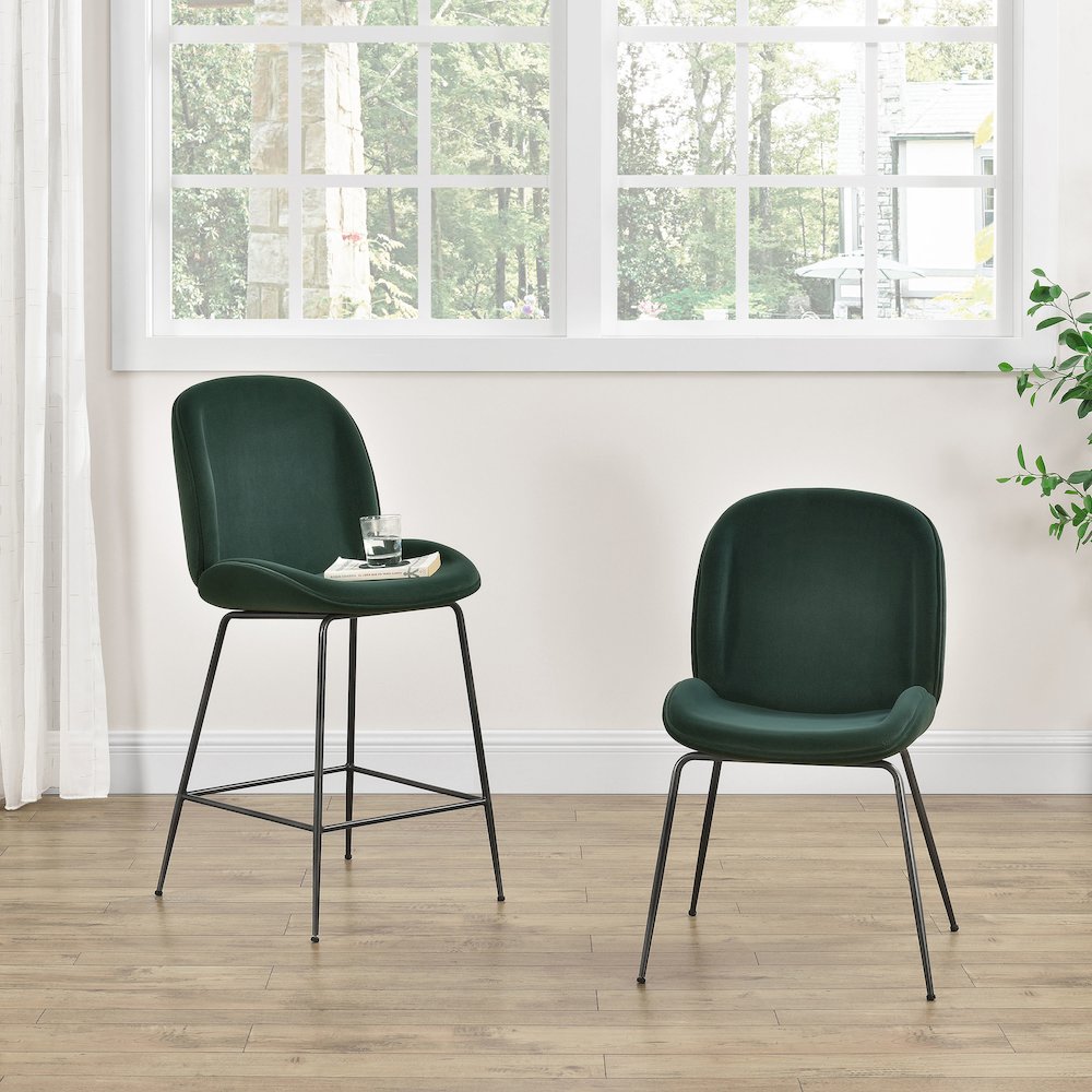Lucy Velvet Dining Chair, (Set of 2)