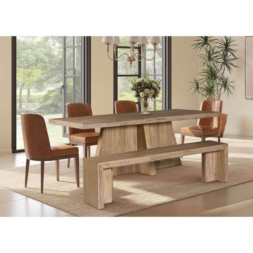 Zerano Cross Legs Dining Table - 84" - Brushed Smoke