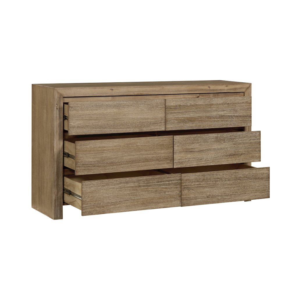 Zerano 6-Drawer Dresser - Brushed Smoke