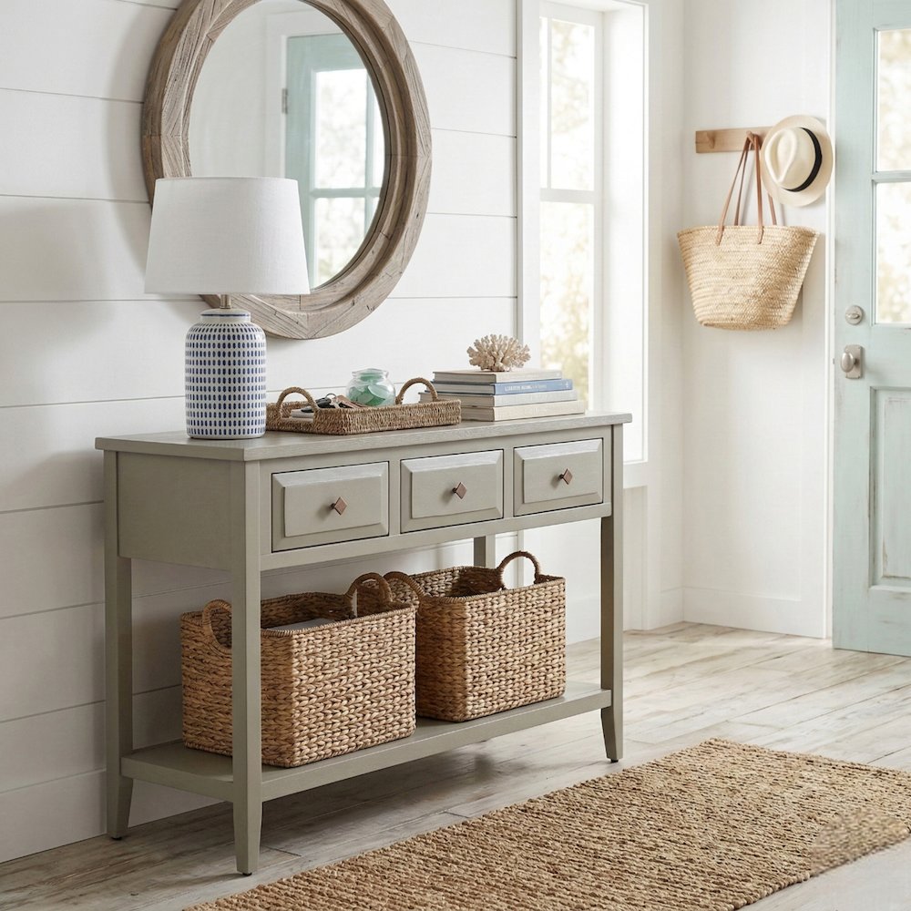 Wexford 3-Drawer Console Table - Sage Green