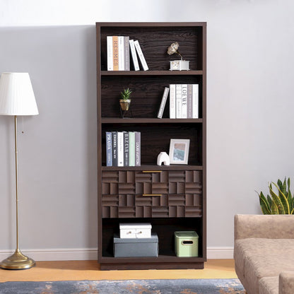 Dreighton 2-Drawer Bookcase - Coffee Brown