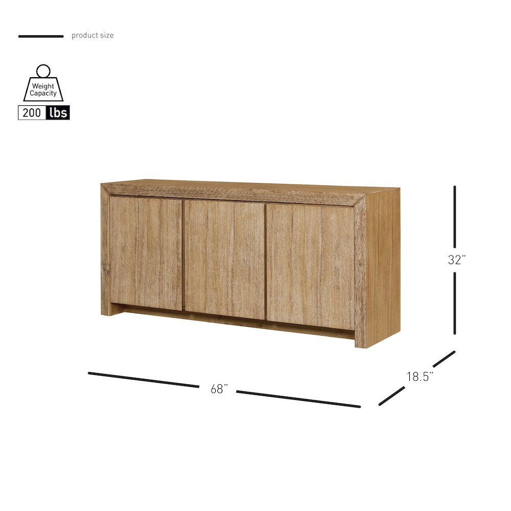 Zerano 3-Door Buffet - Brushed Smoke