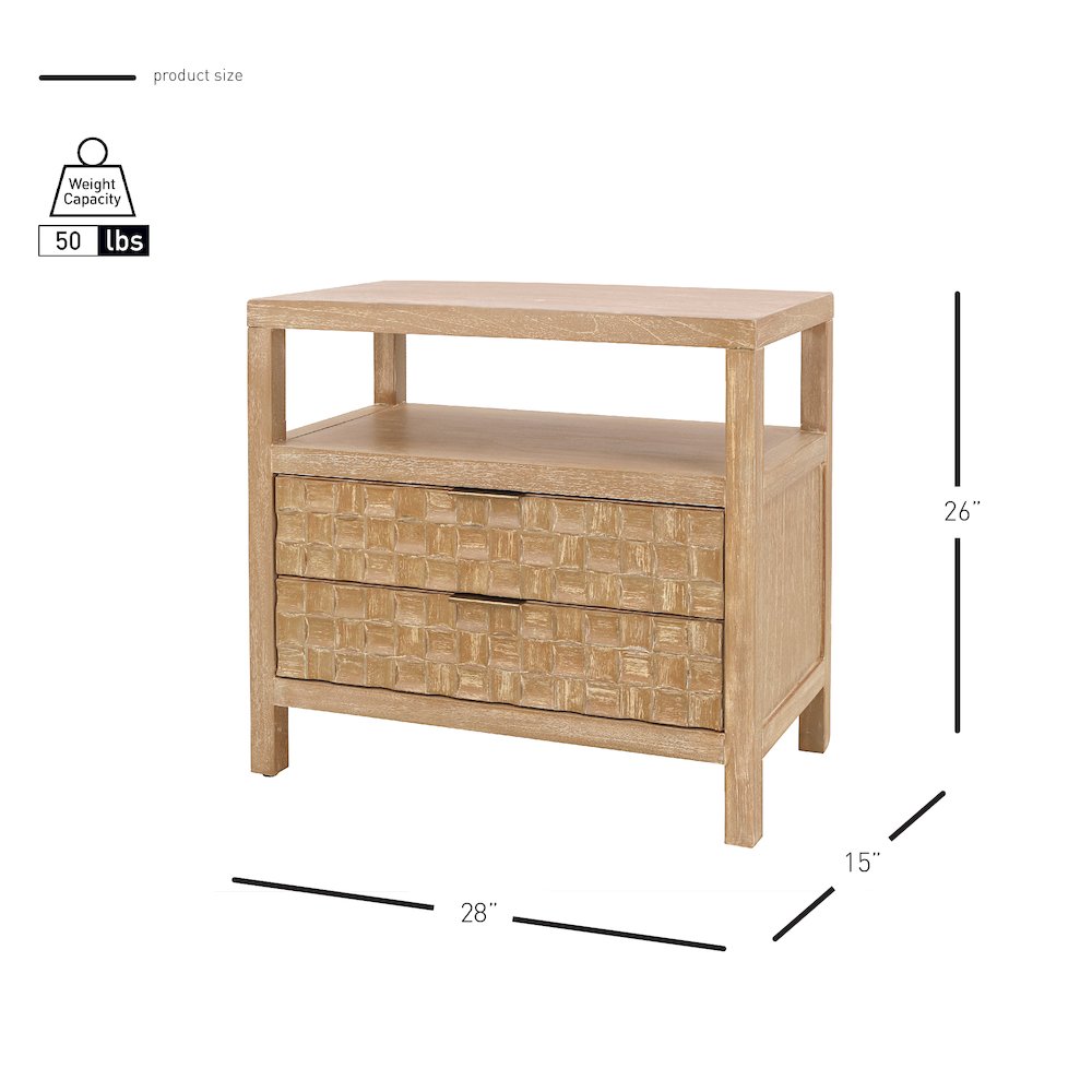 Terrena 2-Drawer Accent Table - Brushed Sand