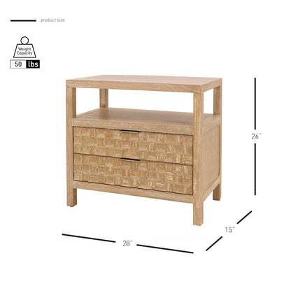 Terrena 2-Drawer Accent Table - Brushed Sand