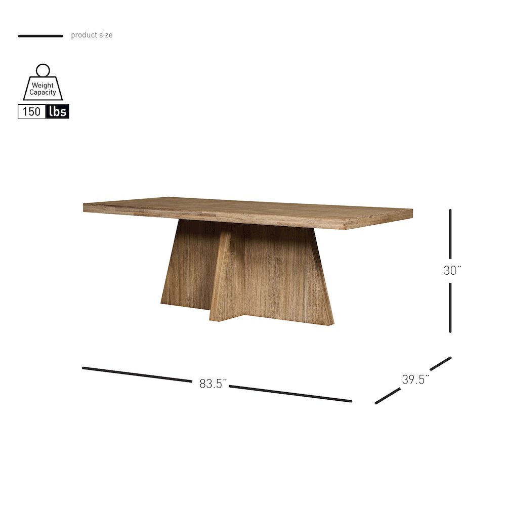 Zerano Cross Legs Dining Table - 84" - Brushed Smoke