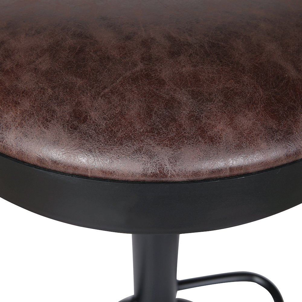 Juno Faux Leather Gaslift Backless Swivel Bar Stool, (Set of 2)