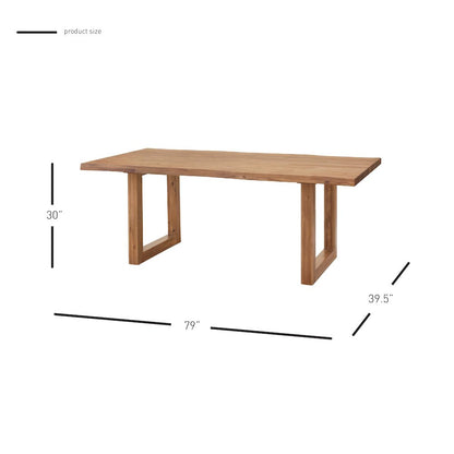 Windsor 79" Live-Edge Dining Table