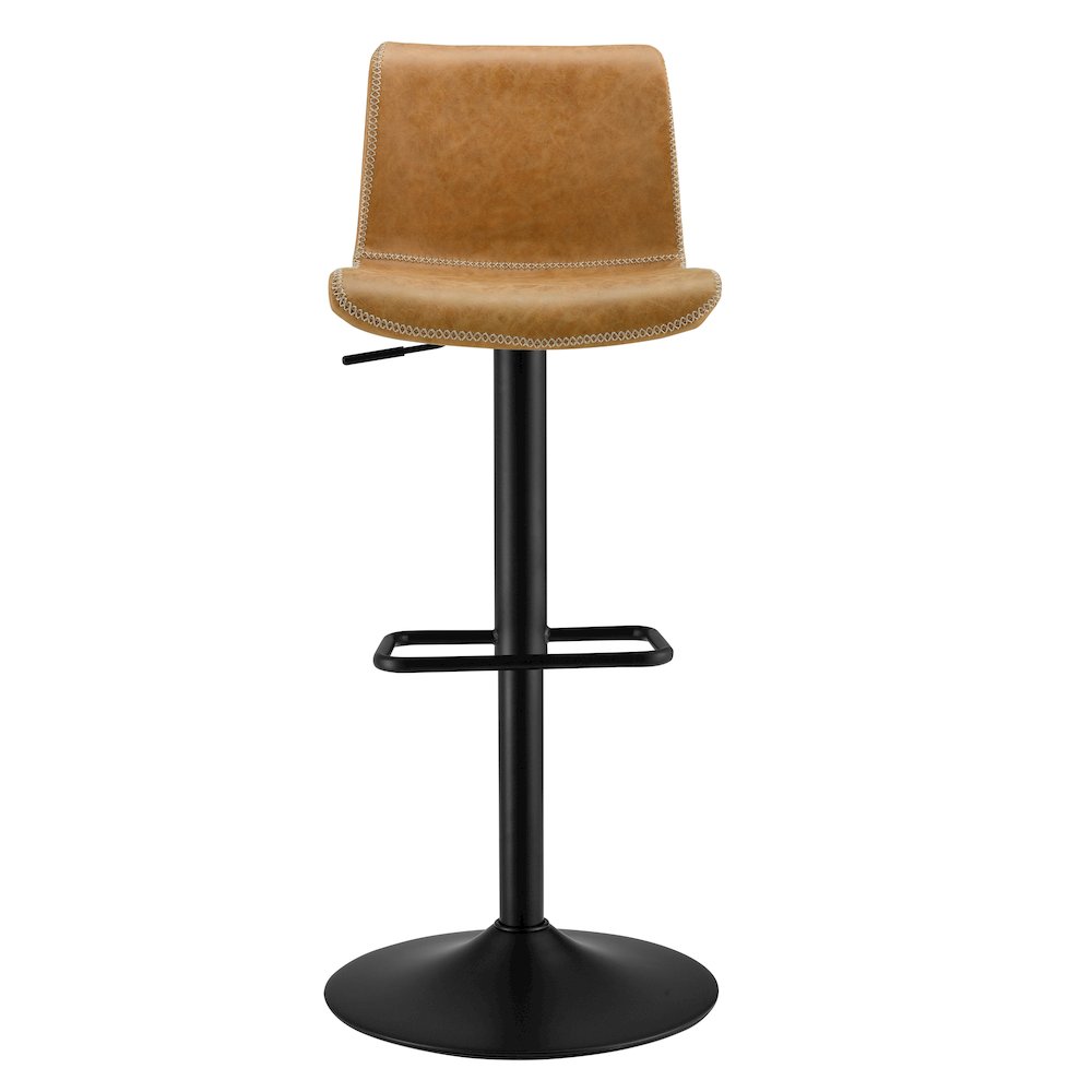 Jayden Faux Leather Low Back Gaslift Bar Stool, (Set of 2)