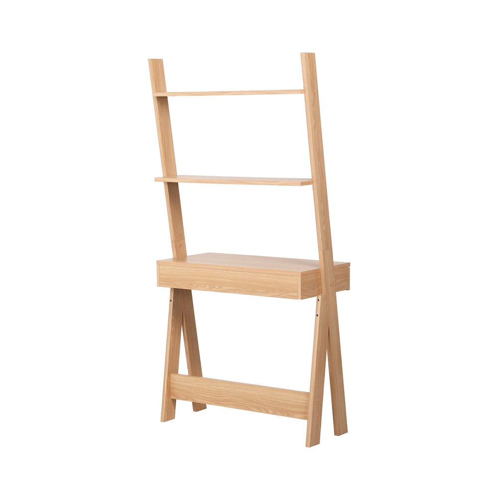 Reeve Stair Desk - 33"W x 15.5"D x 65"H - Euro Oak