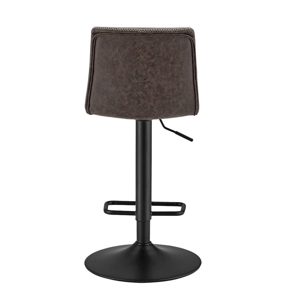 Jayden Faux Leather Low Back Gaslift Bar Stool, (Set of 2)