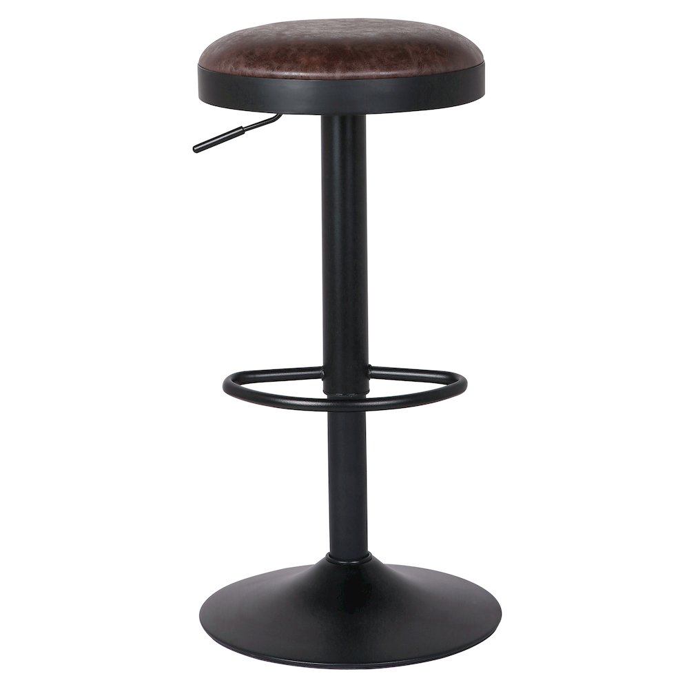 Juno Faux Leather Gaslift Backless Swivel Bar Stool, (Set of 2)