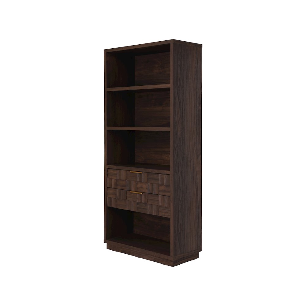 Dreighton 2-Drawer Bookcase - Coffee Brown