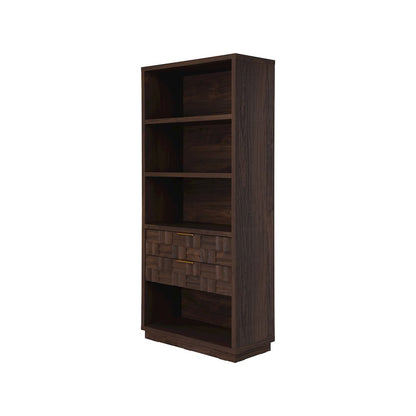 Dreighton 2-Drawer Bookcase - Coffee Brown