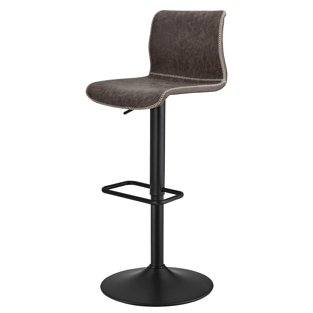 Jayden Faux Leather Low Back Gaslift Bar Stool, (Set of 2)