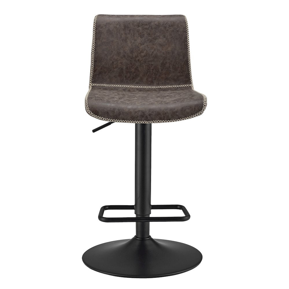 Jayden Faux Leather Low Back Gaslift Bar Stool, (Set of 2)