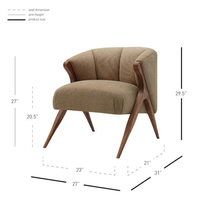 Florence Fabric Accent Chair Brown Legs