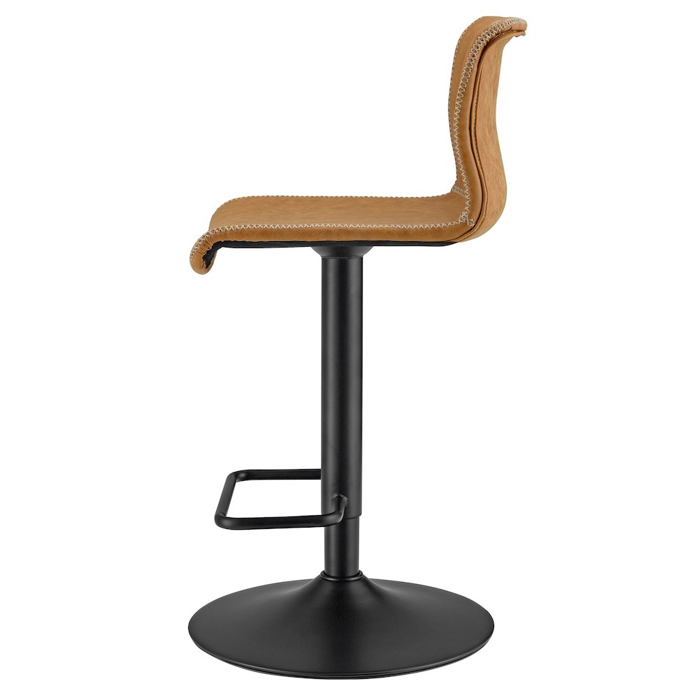 Jayden Faux Leather Low Back Gaslift Bar Stool, (Set of 2)