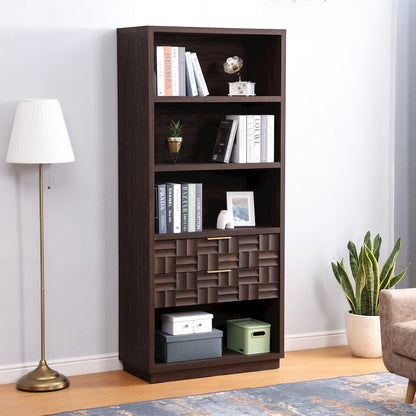Dreighton 2-Drawer Bookcase - Coffee Brown