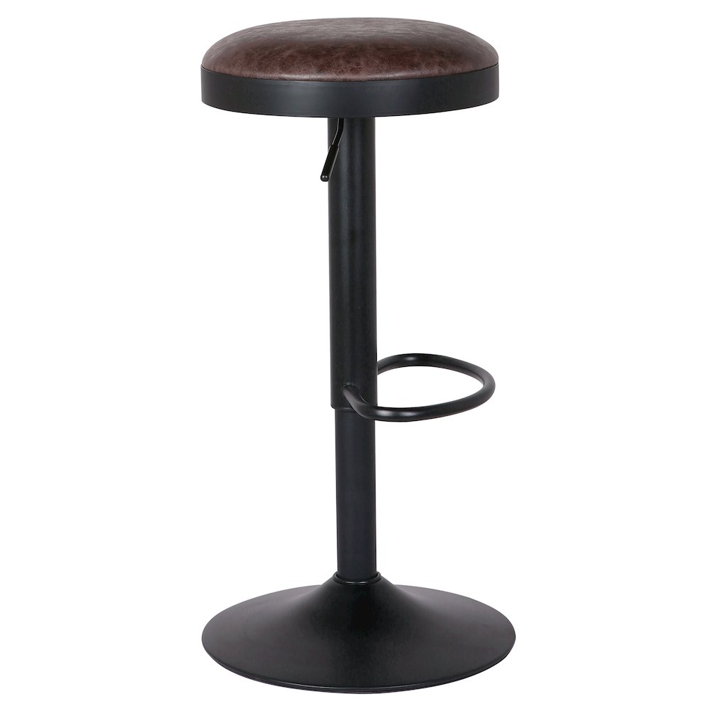 Juno Faux Leather Gaslift Backless Swivel Bar Stool, (Set of 2)