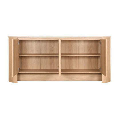 Baron 4-Door Sideboard - Travertine & Euro Oak