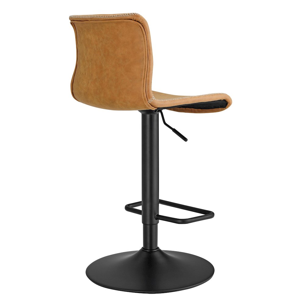 Jayden Faux Leather Low Back Gaslift Bar Stool, (Set of 2)
