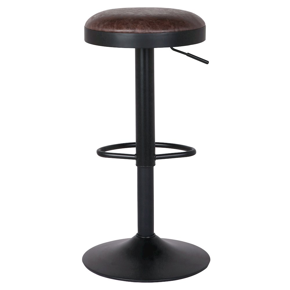 Juno Faux Leather Gaslift Backless Swivel Bar Stool, (Set of 2)