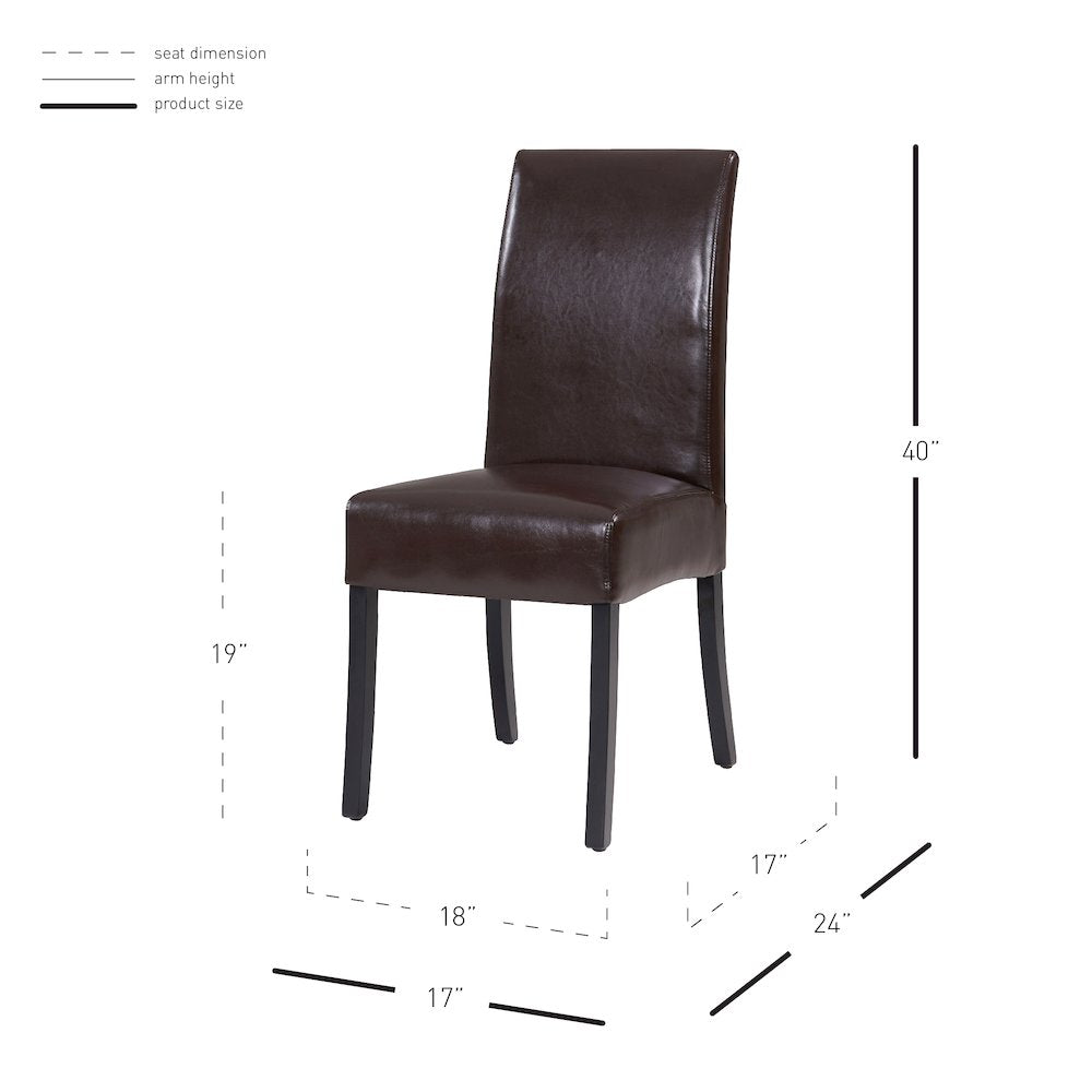Leather Chair,Set of 2, Brown