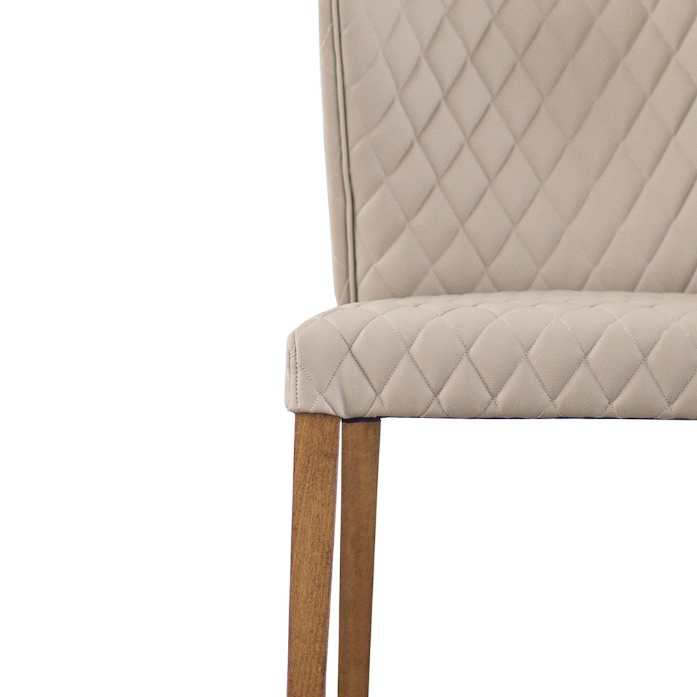 Albie Diamond Stitching Faux Leather Dining Side Chair, (Set of 2)