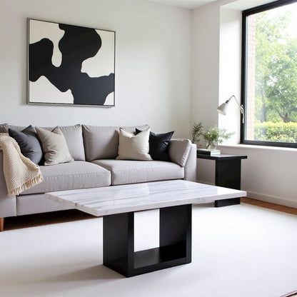 White Marble Standard Height Dining Table