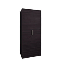 Armoire Double Doors, Hanging Rod, Interior Shelves, Freestanding Wardrobe,Black