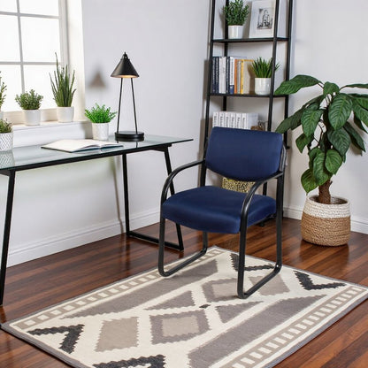 Blue Arm Chair For Reception, Waiting Room Chairs, Lobby Or Office Seating