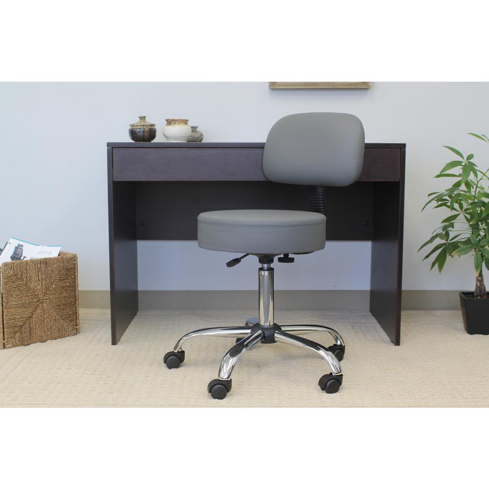 Boss Grey Caressoft Medical Stool W/ Back Cushion