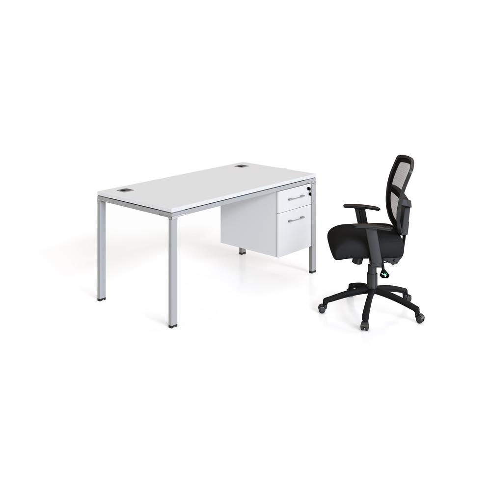 Single Desk With (1) Pedestal, 60" X 24" Desk Top (Ea)